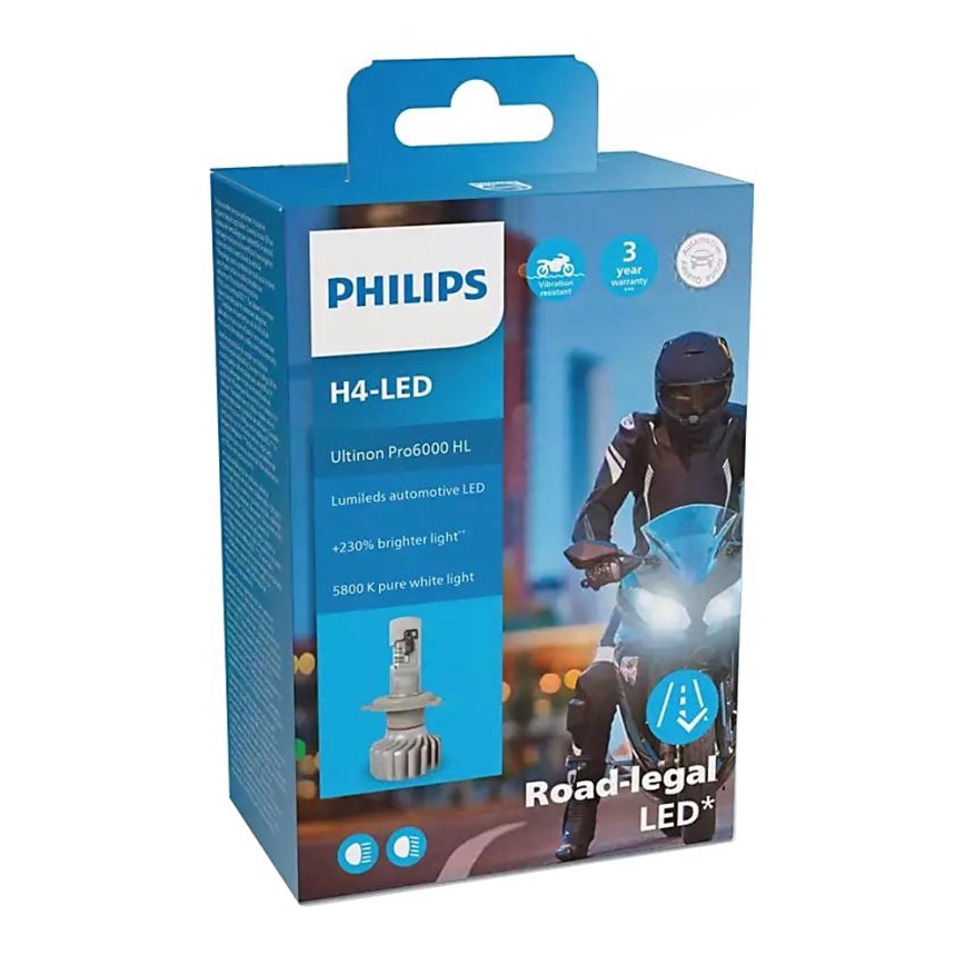 LED sijalica za motocikl Philips ULTION 11342 U6000 X1 H4 P43t-38/18W/12V 5800K