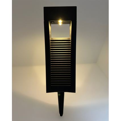 LED solarna lampa 2xLED/1,2V 200 mAh IP44 crna