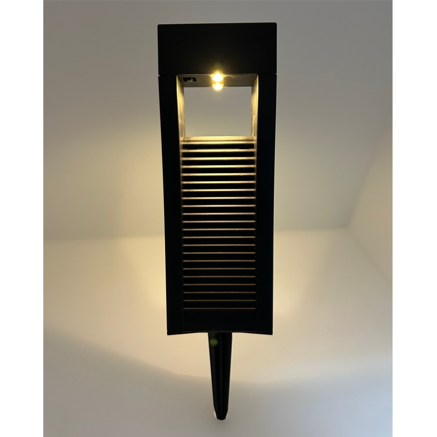 LED solarna lampa 2xLED/1,2V 200 mAh IP44 crna