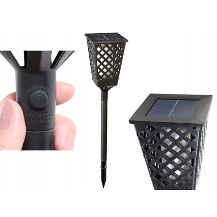 LED Solarna lampa LED/0,6W/5,5V IP65 107 cm crno