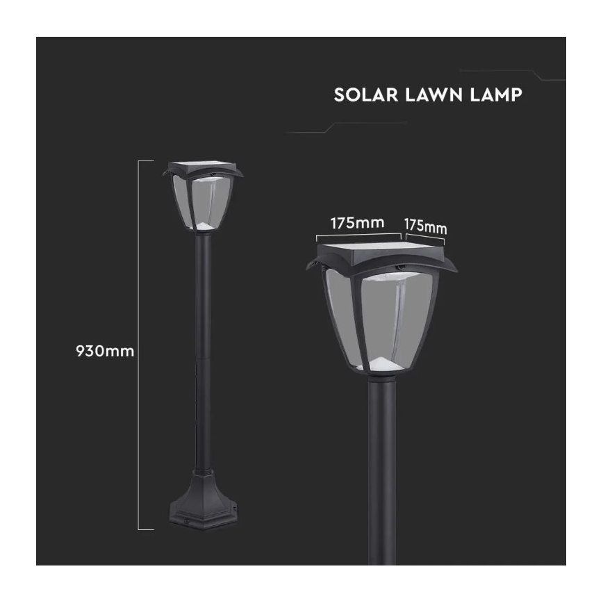 LED Solarna lampa LED/2W/230V 93 cm 3000/6000K IP65 2200 mAh