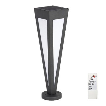 LED Solarna lampa LED/2W/3,7V IP65 3000K crno + Daljinski upravljač
