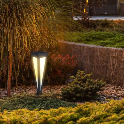 LED Solarna lampa LED/2W/3,7V IP65 3000K 2600 mAh crno + Daljinski upravljač