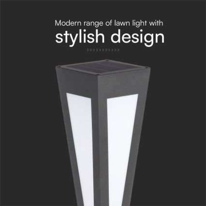 LED Solarna lampa LED/2W/3,7V IP65 3000K 2600 mAh crno + Daljinski upravljač