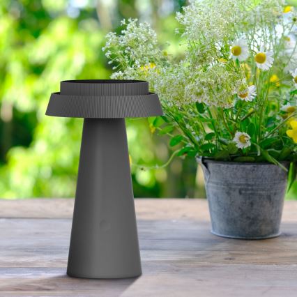 LED Prigušiva dodirna solarna lampa MARAKESZ LED/3,7V USB 3600 mAh 1800/2700/3000K IP54 sivo
