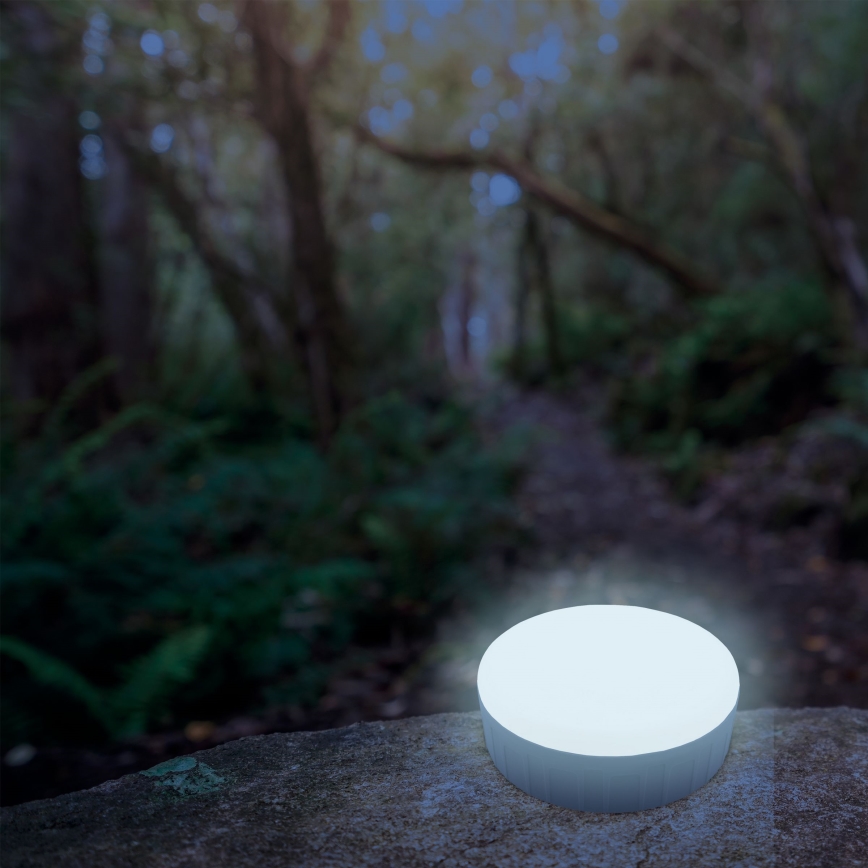LED Prigušiva punjiva solarna lampa sa funkcijom powerbank-a K3 LED/2W/5,5V 6500K IPX4 2400 mAh crno/bela
