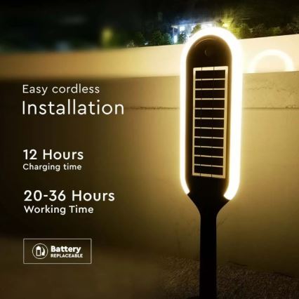 LED solarna lampa sa senzorom BOLLARD LED/5W/5,5V 70 cm 3000K IP65 2000 mAh
