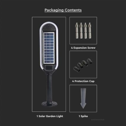 LED solarna lampa sa senzorom BOLLARD LED/5W/5,5V 70 cm 4000K IP65 2000 mAh