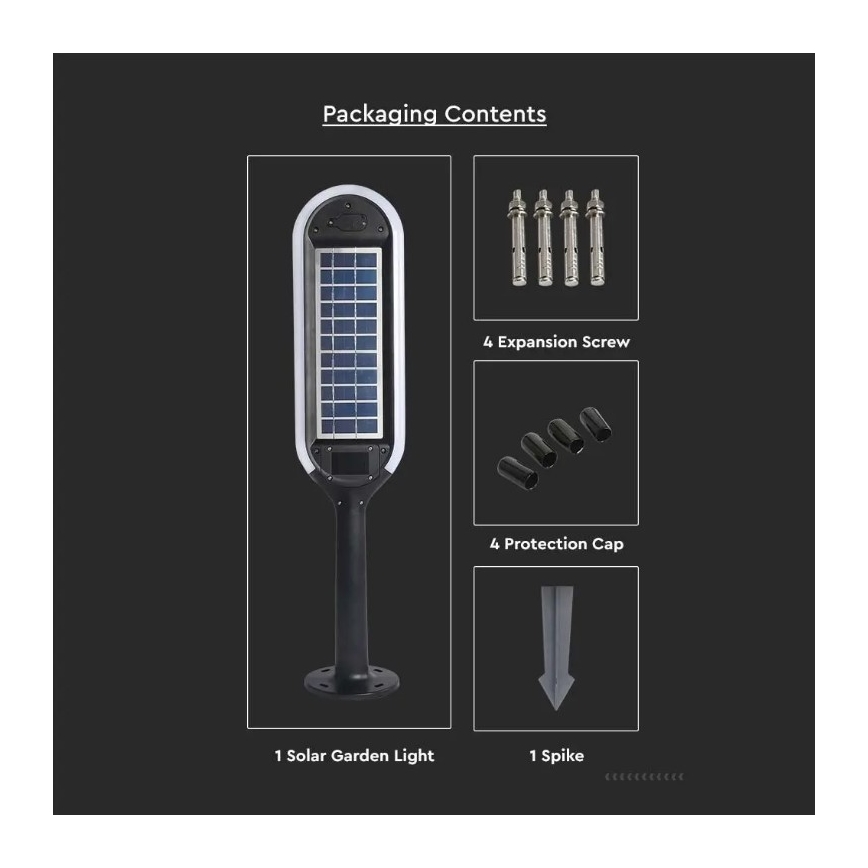 LED solarna lampa sa senzorom BOLLARD LED/5W/5,5V 70 cm 4000K IP65 2000 mAh