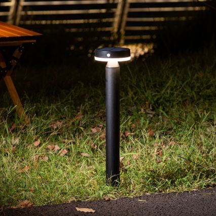 LED Solarna lampa sa senzorom GWINEA LED/4,5W/3,7V 2000 mAh 50 cm IP44 crno
