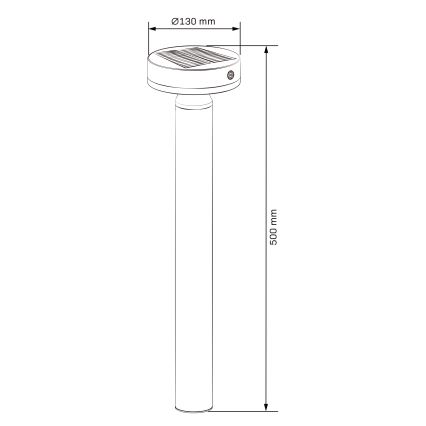 LED Solarna lampa sa senzorom GWINEA LED/4,5W/3,7V 2000 mAh 50 cm IP44 crno