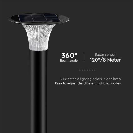 LED Solarna lampa sa senzorom LED/15W/3,2V 4000K/6000K IP65