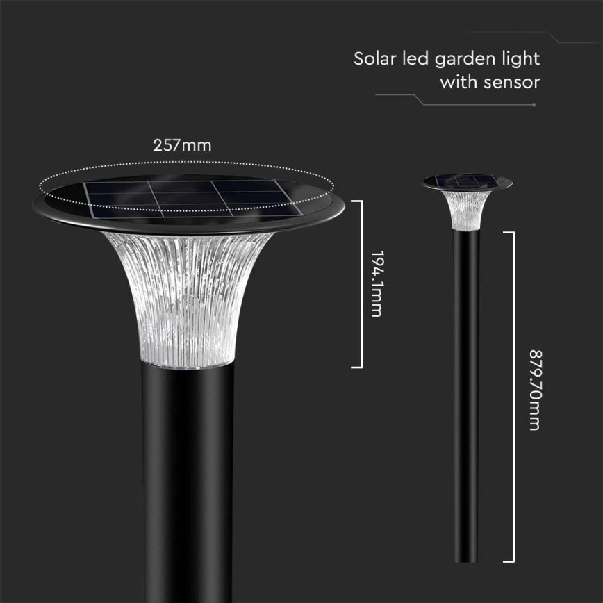 LED Solarna lampa sa senzorom LED/15W/3,2V 4000K/6000K IP65