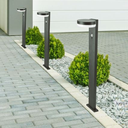 LED solarna lampa sa senzorom LED/2W/3,7V IP54 3000K 2200 mAh okrugla crna