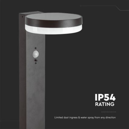 LED solarna lampa sa senzorom LED/2W/3,7V IP54 3000K 2200 mAh okrugla crna