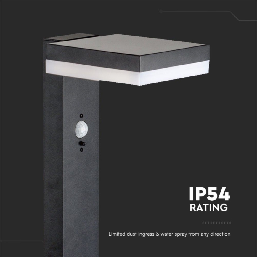 LED Solarna lampa sa senzorom LED/2W/3,7V IP54 3000K uglast crno