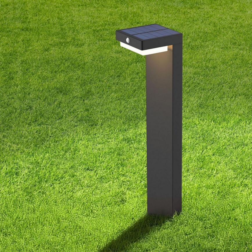 LED Solarna lampa sa senzorom MALI LED/4,5W/3,7V 2000 mAh IP44 crno