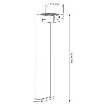 LED Solarna lampa sa senzorom MALI LED/4,5W/3,7V 2000 mAh IP44 crno