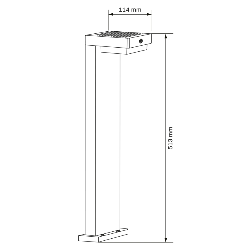 LED Solarna lampa sa senzorom MALI LED/4,5W/3,7V 2000 mAh IP44 crno