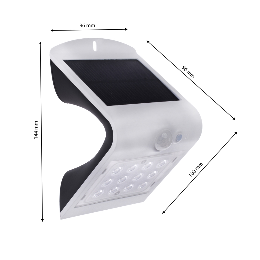 LED Solarna lampa sa senzorom za pokret i dan/noć LED/1,5W/1200 mAh 3,7V IP65