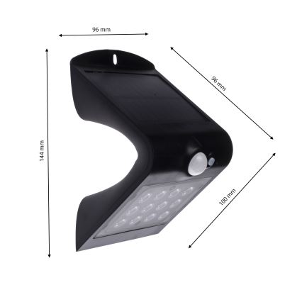 LED Solarna lampa sa senzorom za pokret i dan/noć LED/1,5W/1200 mAh 3,7V IP65