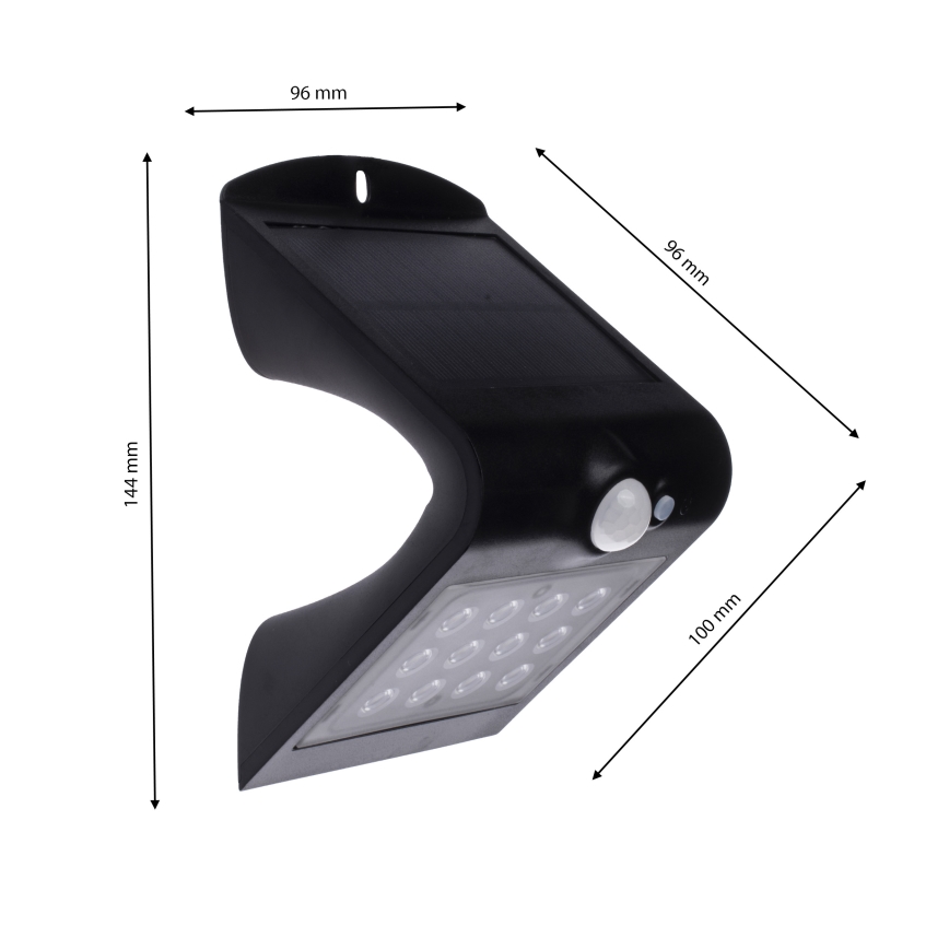 LED Solarna lampa sa senzorom za pokret i dan/noć LED/1,5W/1200 mAh 3,7V IP65