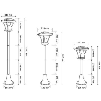 LED Solarna lampa TIRANA LED/1,6W/5V IP44