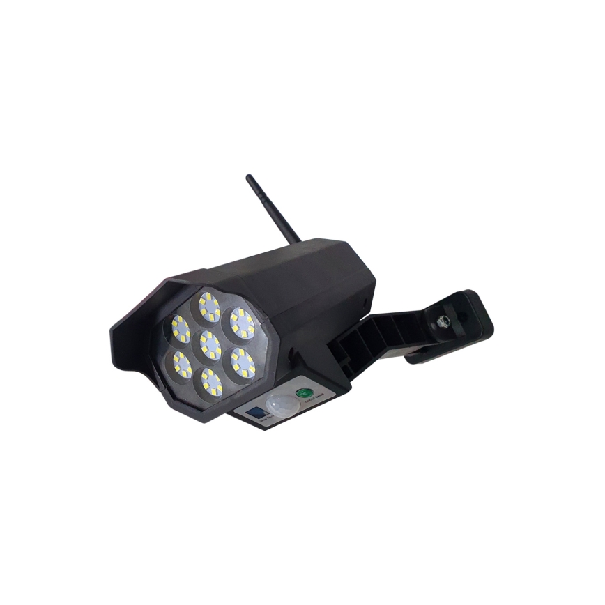LED Solarna lažna sigurnosna kamera sa senzorom LED/3,7V IP44 crno + Daljinski upravljač