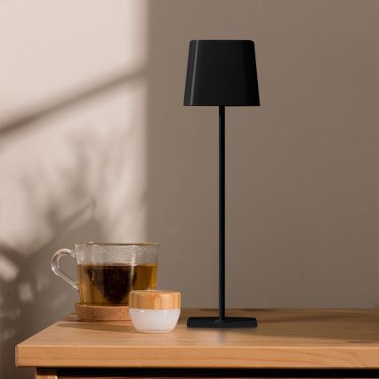 LED solarna prigušivi magnetna punjiva stona lampa na dodir LED/5W/5V 3000-6000K 3600 mAh IP65 crno