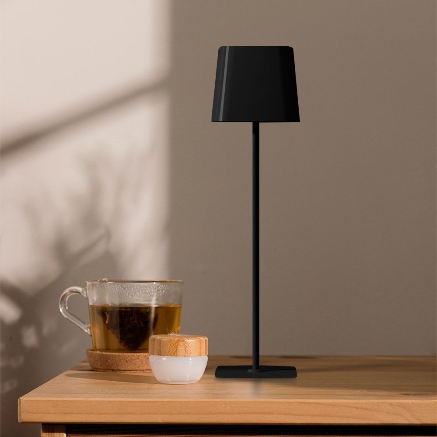 LED solarna prigušivi magnetna punjiva stona lampa na dodir LED/5W/5V 3000-6000K 3600 mAh IP65 crno
