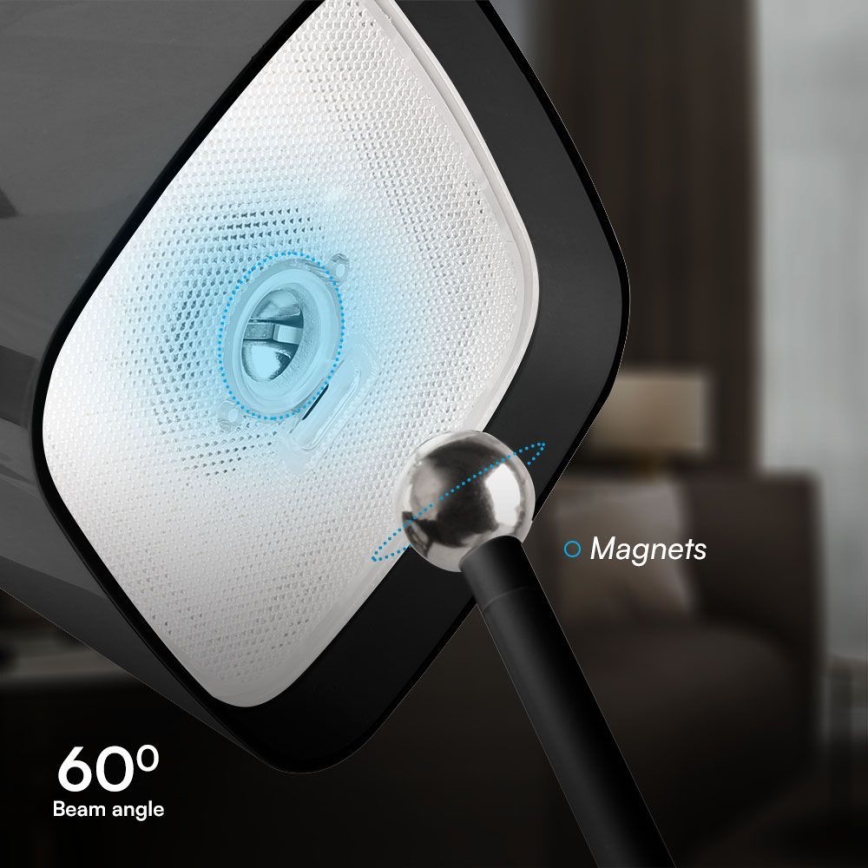 LED solarna prigušivi magnetna punjiva stona lampa na dodir LED/5W/5V 3000-6000K 3600 mAh IP65 crno
