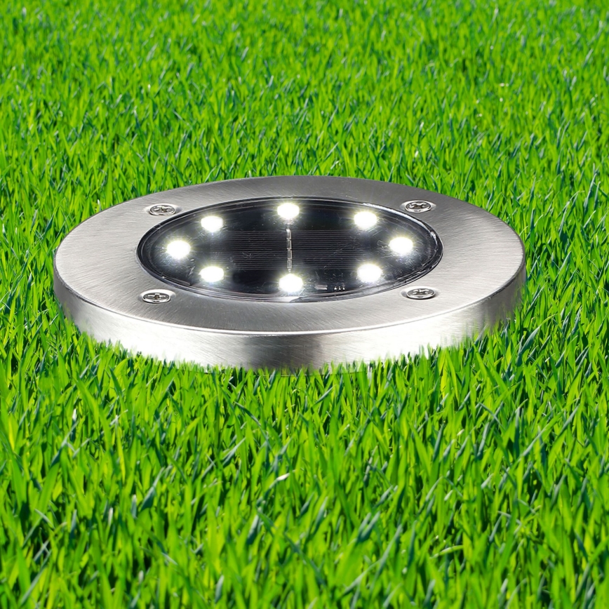 LED Solarna rasveta za kućni prilaz SOLLY LED/1,2V 6500K pr. 11,5 cm 300 mAh IP44 mat krom