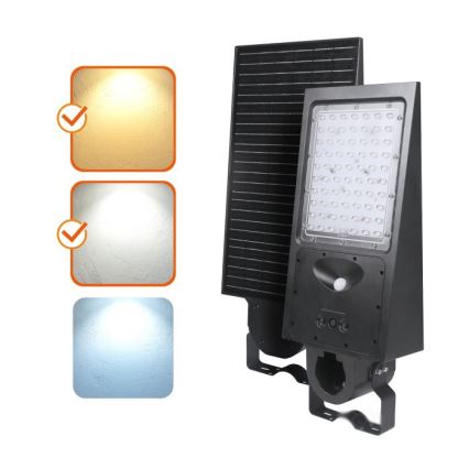 LED prigušiva solarna ulična lampa sa senzorom STREET LED/30W/9,6V 3000/4000K 6000 mAh IP65 + daljinski upravljač