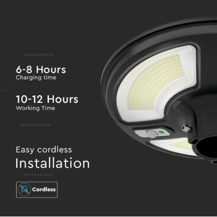 LED Solarna ulična svetiljka sa senzorom LED/10W/3,2V 6500K IP65+ Daljinski upravljač