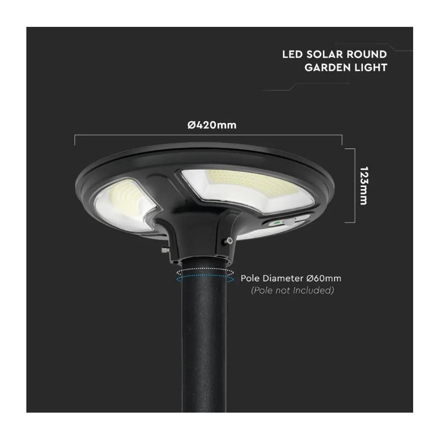 LED Solarna ulična svetiljka sa senzorom LED/10W/3,2V 6500K IP65+ Daljinski upravljač