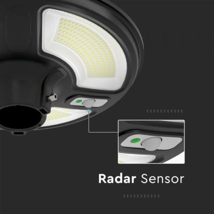 LED Solarna ulična svetiljka sa senzorom LED/10W/3,2V IP65 4000K + Daljinski upravljač