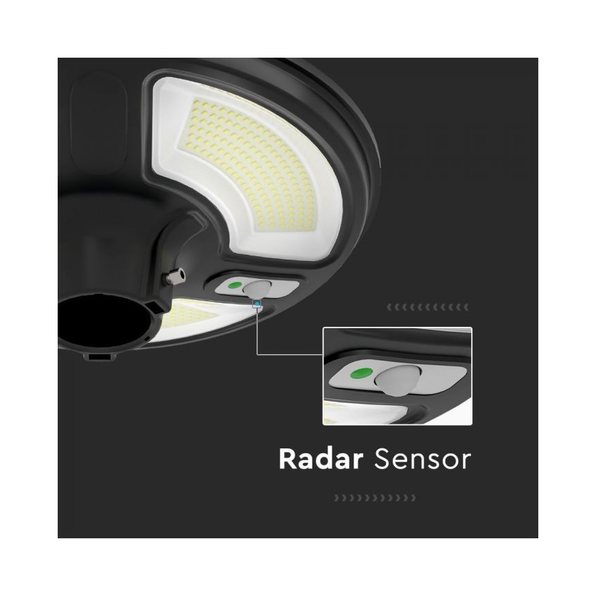 LED Solarna ulična svetiljka sa senzorom LED/10W/3,2V IP65 4000K + Daljinski upravljač