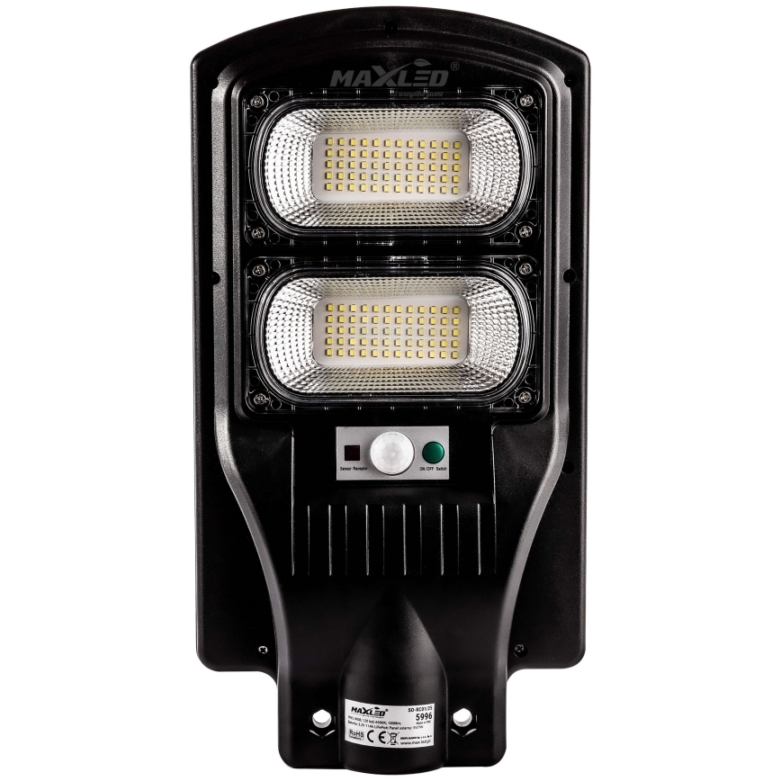 LED Prigušiva solarna ulična lampa sa senzorom LED/120W/6V 6500K IP65 crno + Daljinski upravljač