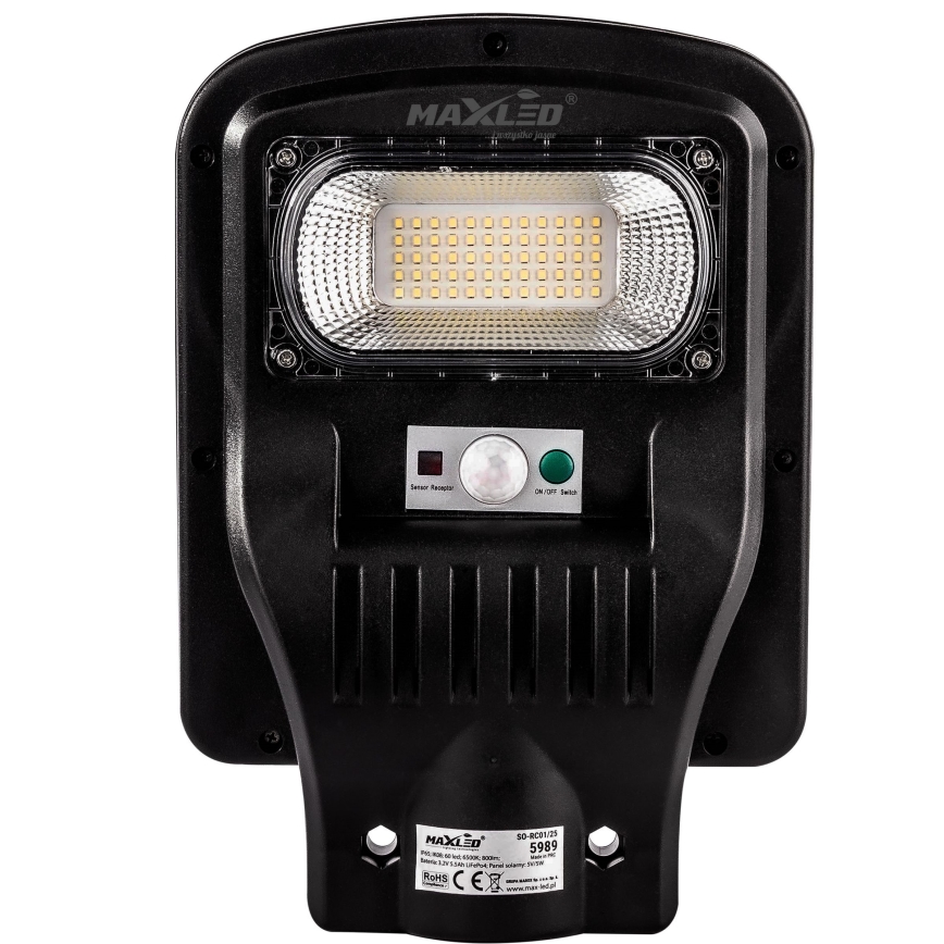LED Prigušiva solarna ulična lampa sa senzorom LED/150W/6V 6500K IP65 crno + Daljinski upravljač