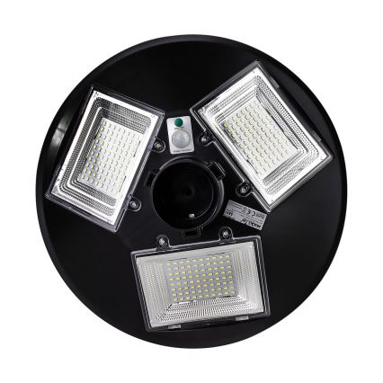 LED Prigušiva solarna ulična lampa sa senzorom LED/15W/6V 11000 mAh 6500K IP65 crno + Daljinski upravljač