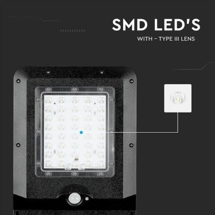 LED Solarna ulična svetiljka sa senzorom LED/15W/7,4V 4000K IP65 10800 mAh