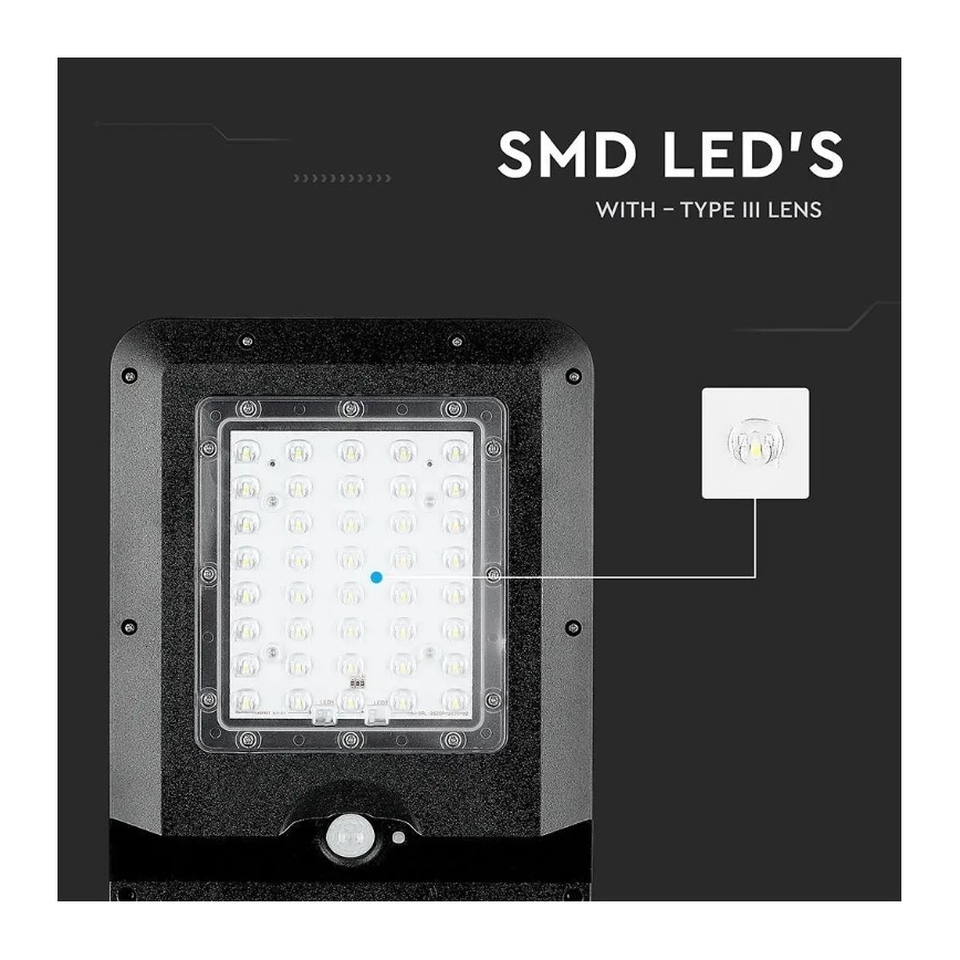 LED Solarna ulična svetiljka sa senzorom LED/15W/7,4V 4000K IP65 10800 mAh