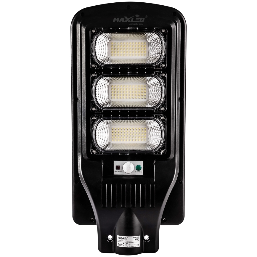 LED Prigušiva solarna ulična lampa sa senzorom LED/180W/6V 6500K IP65 crno + Daljinski upravljač