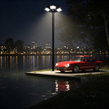 LED Prigušiva solarna ulična lampa sa senzorom LED/22W/6V 18000 mAh 6500K IP65 crno + Daljinski upravljač