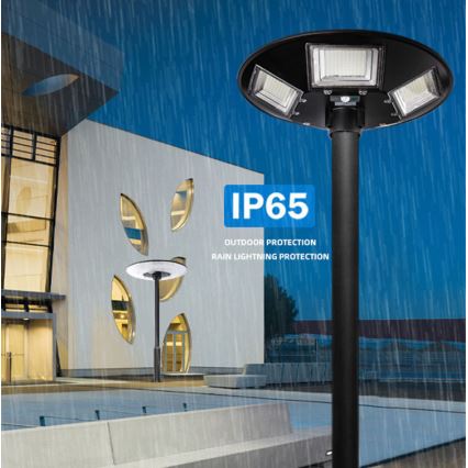 LED Prigušiva solarna ulična lampa sa senzorom LED/22W/6V 18000 mAh 6500K IP65 crno + Daljinski upravljač