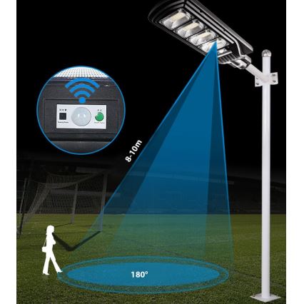 LED Prigušiva solarna ulična lampa sa senzorom LED/240W/6V 6500K IP65 crno + Daljinski upravljač
