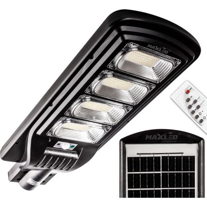 LED Prigušiva solarna ulična lampa sa senzorom LED/240W/6V 6500K IP65 crno + Daljinski upravljač
