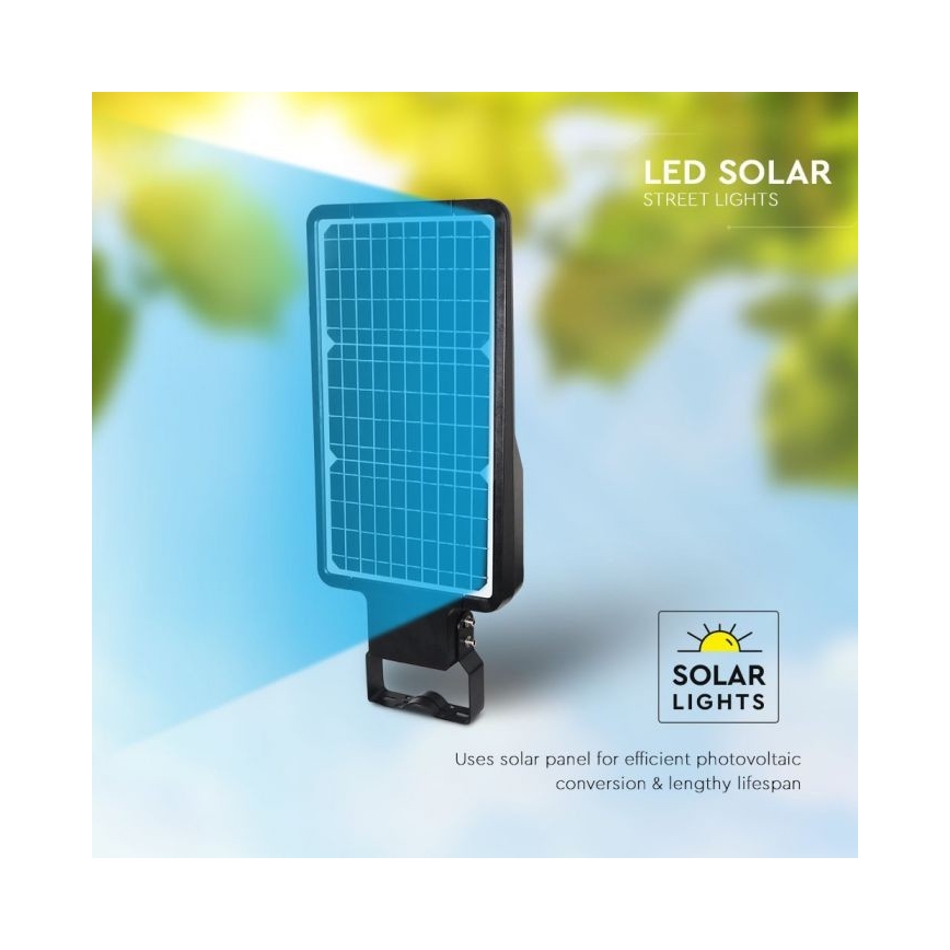 LED Solarna ulična svetiljka sa senzorom LED/40W/9,6V IP65 6000K + Daljinski upravljač