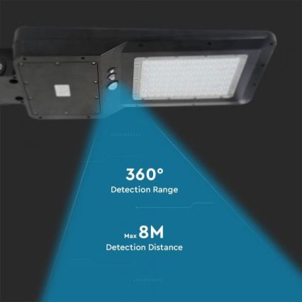 LED Solarna ulična svetiljka sa senzorom LED/40W/9,6V IP65 6000K + Daljinski upravljač