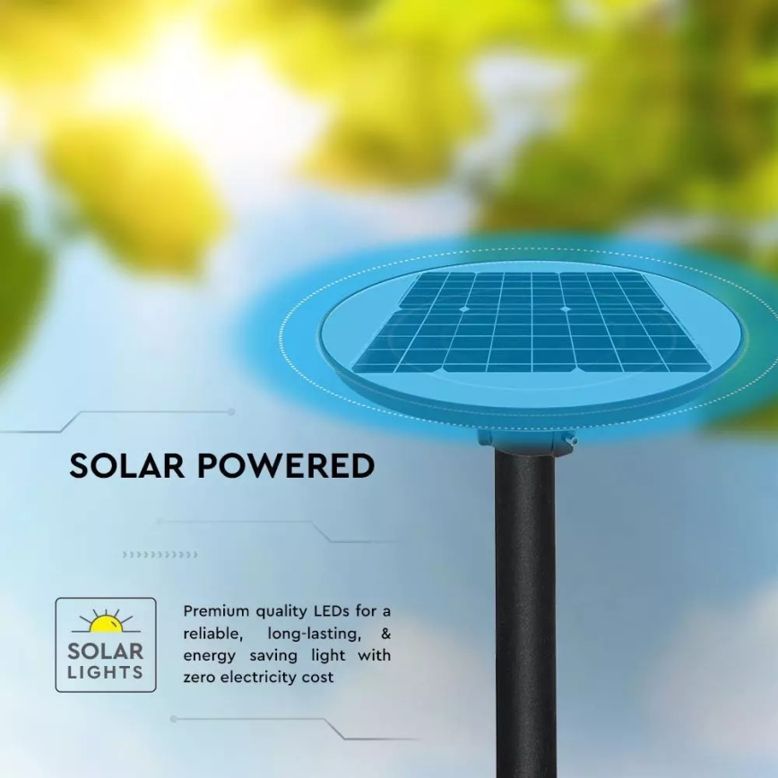 LED Solarna ulična svetiljka sa senzorom LED/7,5W/3,2V IP65 4000K + Daljinski upravljač